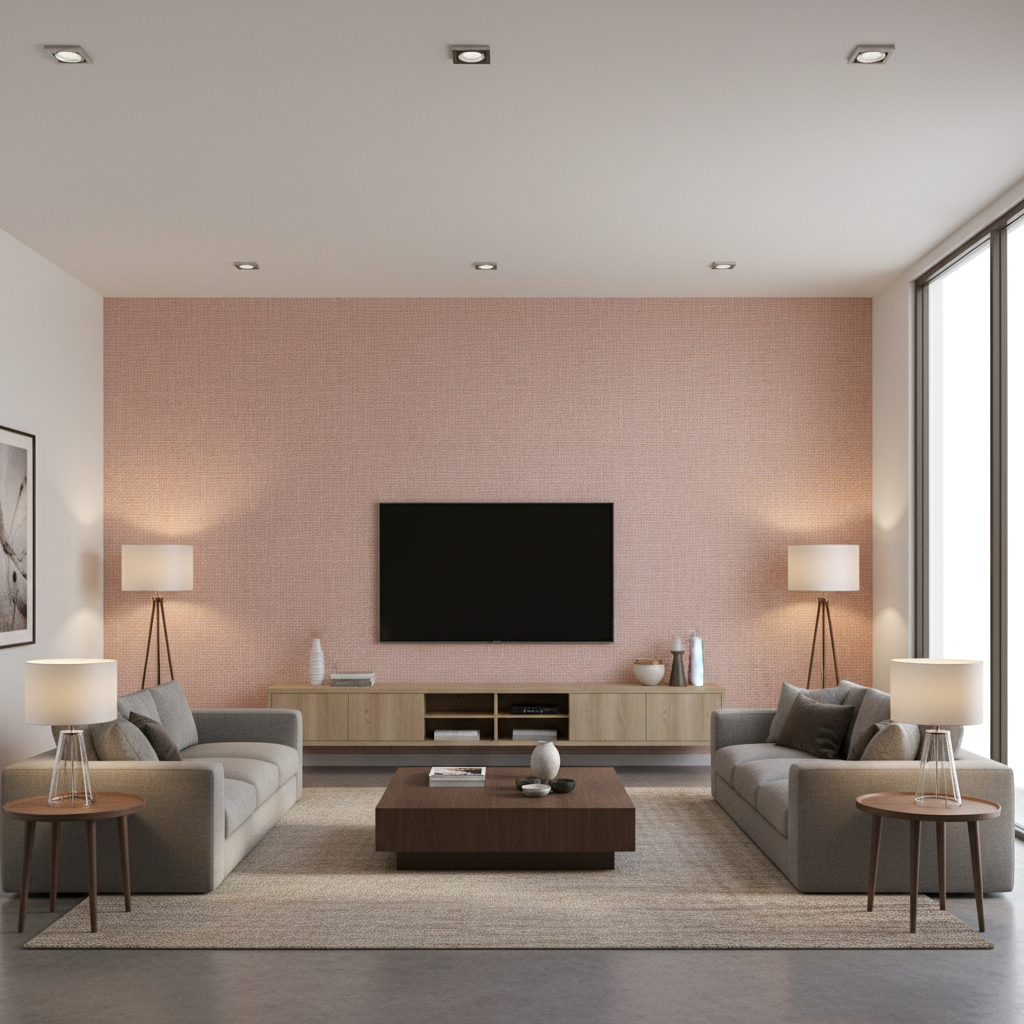 Lille Linen Old Rose — Living Room Room Setting
