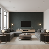 Lille Linen Hunter Green — Living Room Room Setting