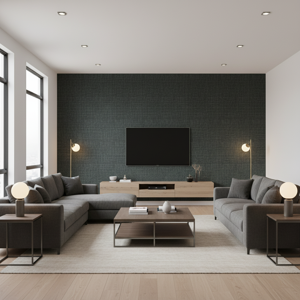 Lille Linen Hunter Green — Living Room Room Setting