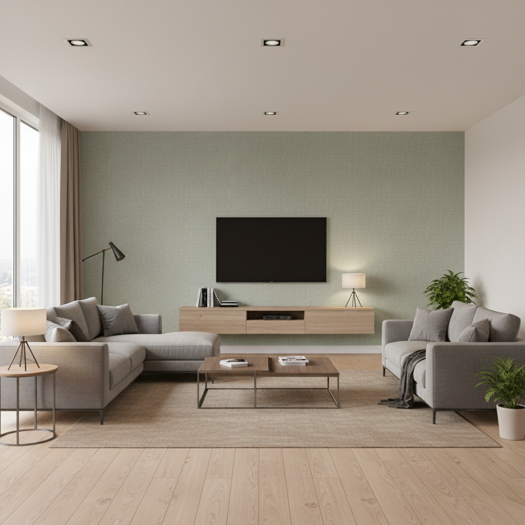 Lille Linen Silver — Living Room Room Setting