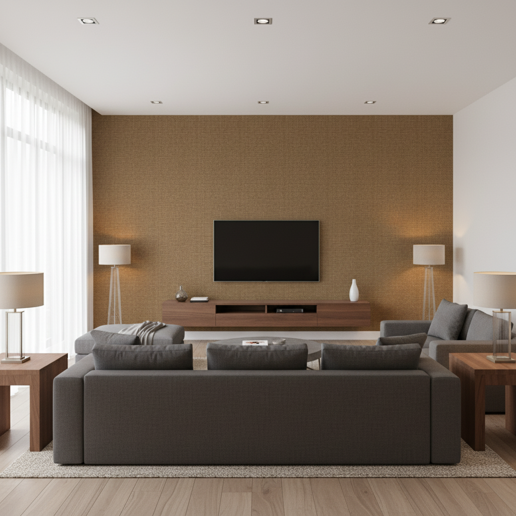 Lille Linen Bronze — Living Room Room Setting