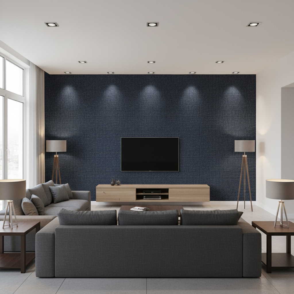 Lille Linen Gunmetal — Living Room Room Setting