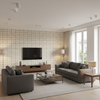 Fannin Plaid Stone/Mink — Living Room Room Setting