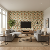 Leyland Print Berry/Forest — Living Room Room Setting