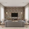 Leyland Print Blue/Multi — Living Room Room Setting