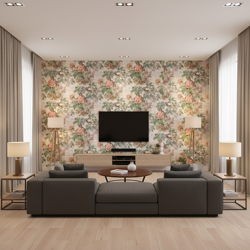 Chinese Lantern Ii Spring — Living Room Room Setting