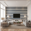 Entoto Stripe Marine/Ivory — Living Room Room Setting