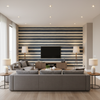 Entoto Stripe Blue/Indigo — Living Room Room Setting