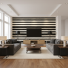 Entoto Stripe Ivory/Black — Living Room Room Setting