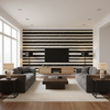 Entoto Stripe Ivory/Black — Living Room Room Setting