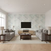 Davenport Print Frost Blue — Living Room Room Setting