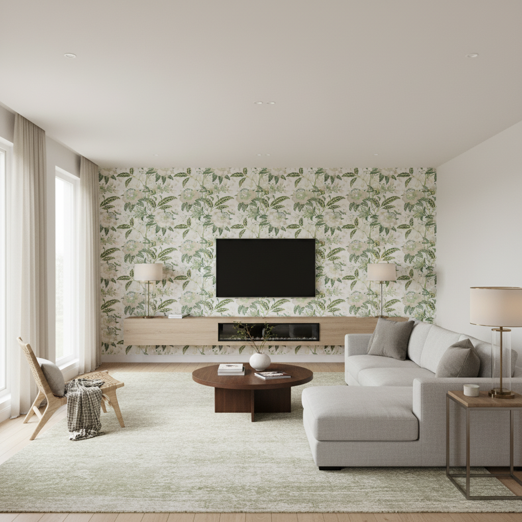 Davenport Print Greenery — Living Room Room Setting