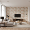 Davenport Print Coral — Living Room Room Setting