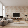 Davenport Print Coral — Living Room Room Setting