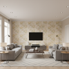 Davenport Print Golden — Living Room Room Setting
