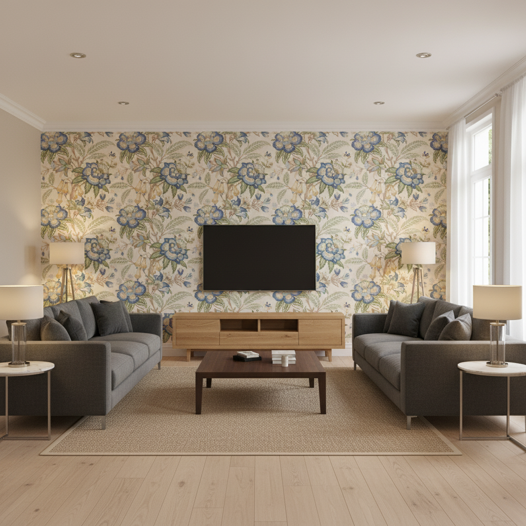 Davenport Print Pacific — Living Room Room Setting