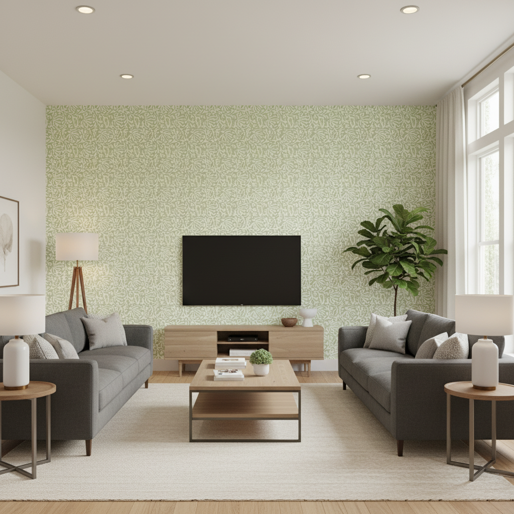 Laine Print Mist — Living Room Room Setting