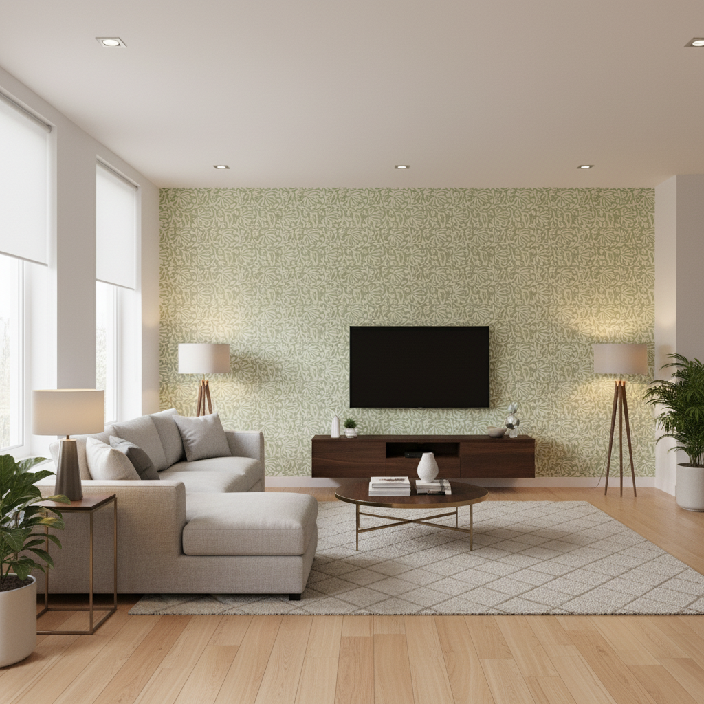 Laine Print Mist — Living Room Room Setting