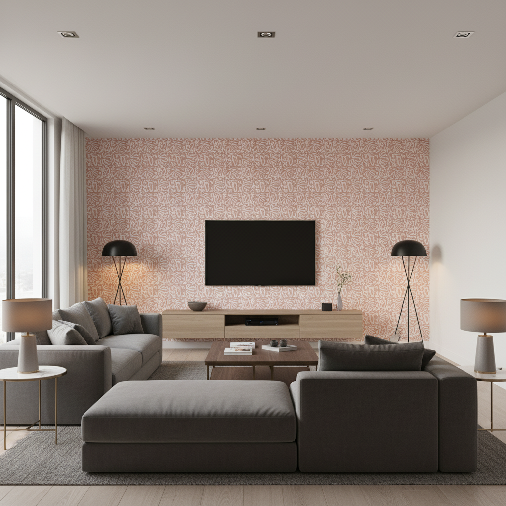 Laine Print Petal — Living Room Room Setting
