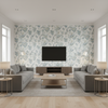 Bradford Emb Juniper/Lagoon — Living Room Room Setting