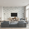 Bradford Emb Juniper/Lagoon — Living Room Room Setting