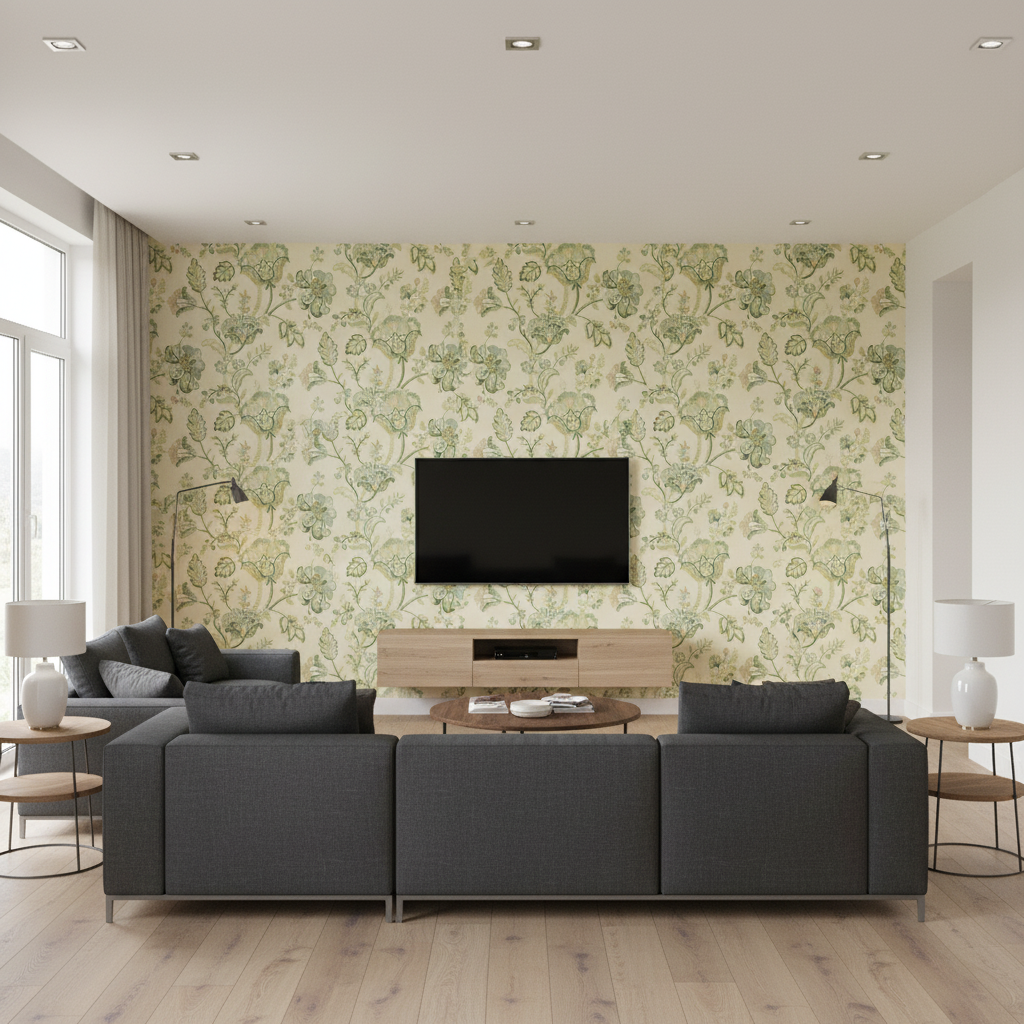 Bradford Emb Greenery — Living Room Room Setting