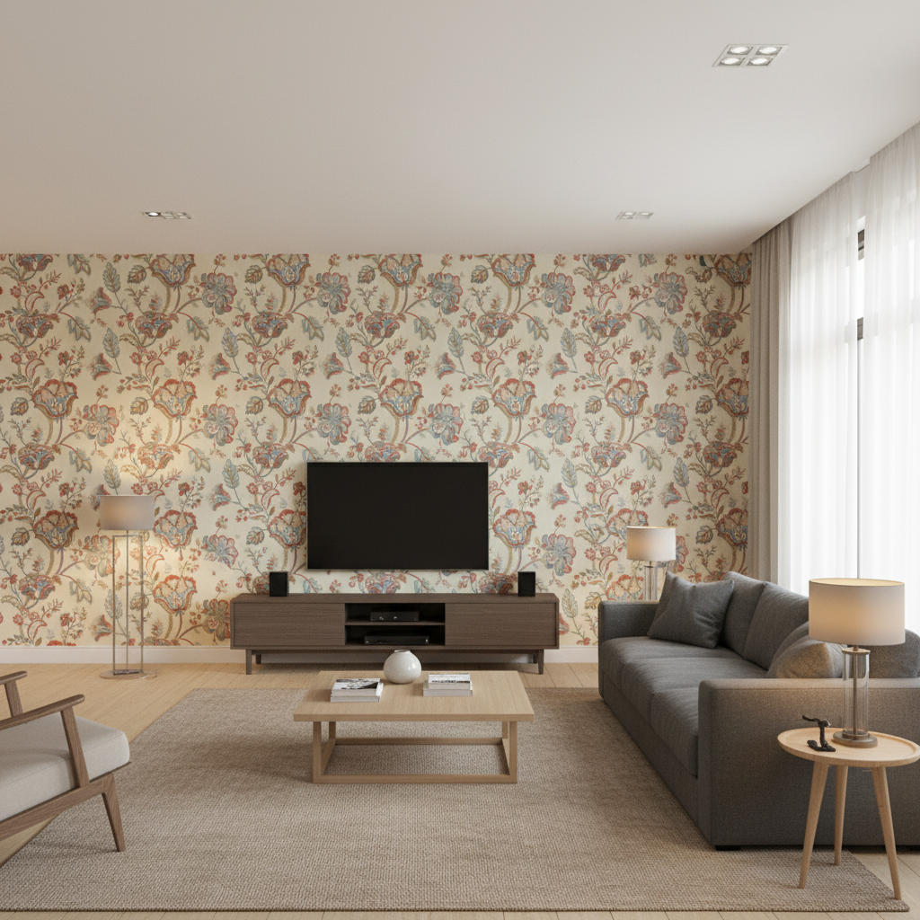Bradford Emb Petal/Capri — Living Room Room Setting