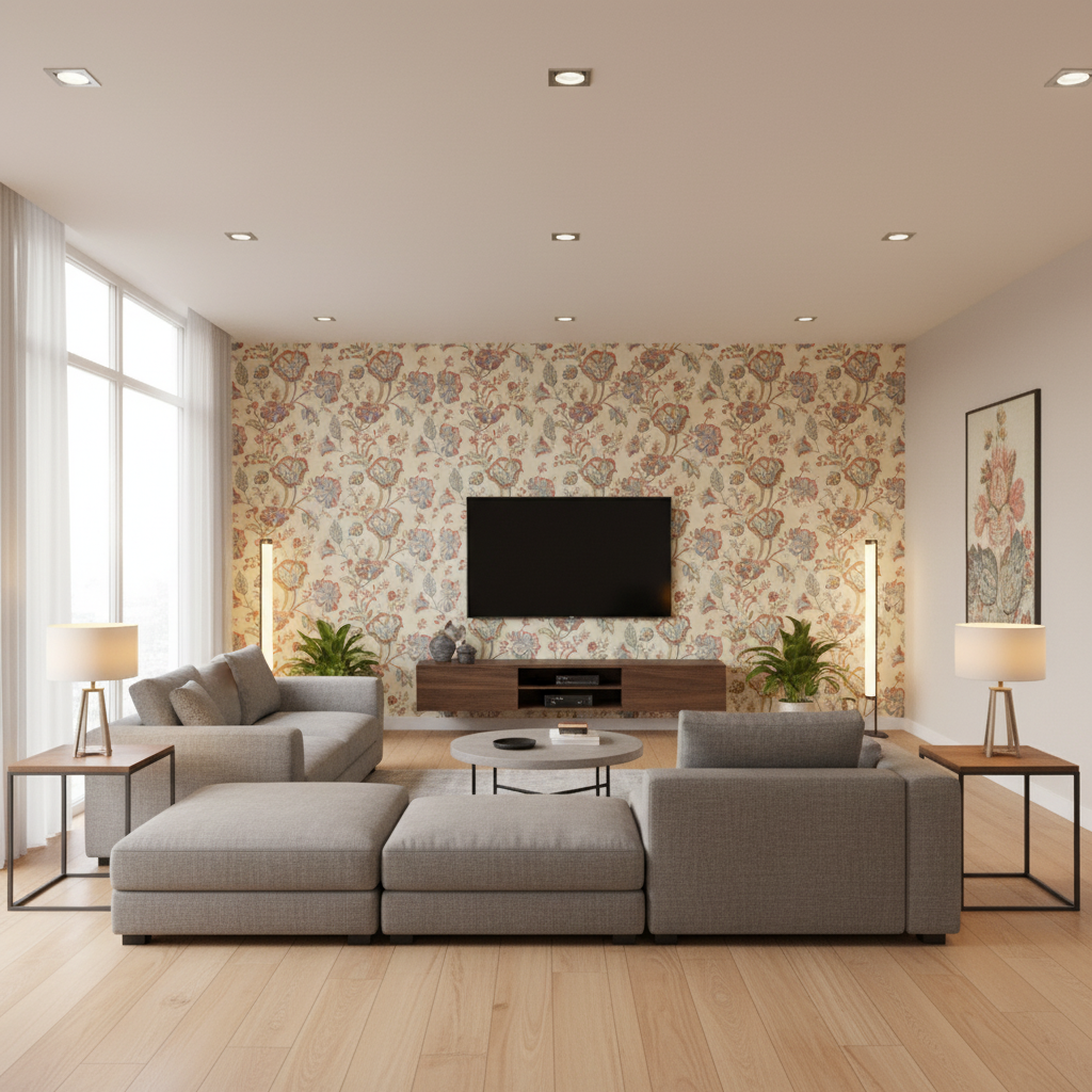 Bradford Emb Petal/Capri — Living Room Room Setting