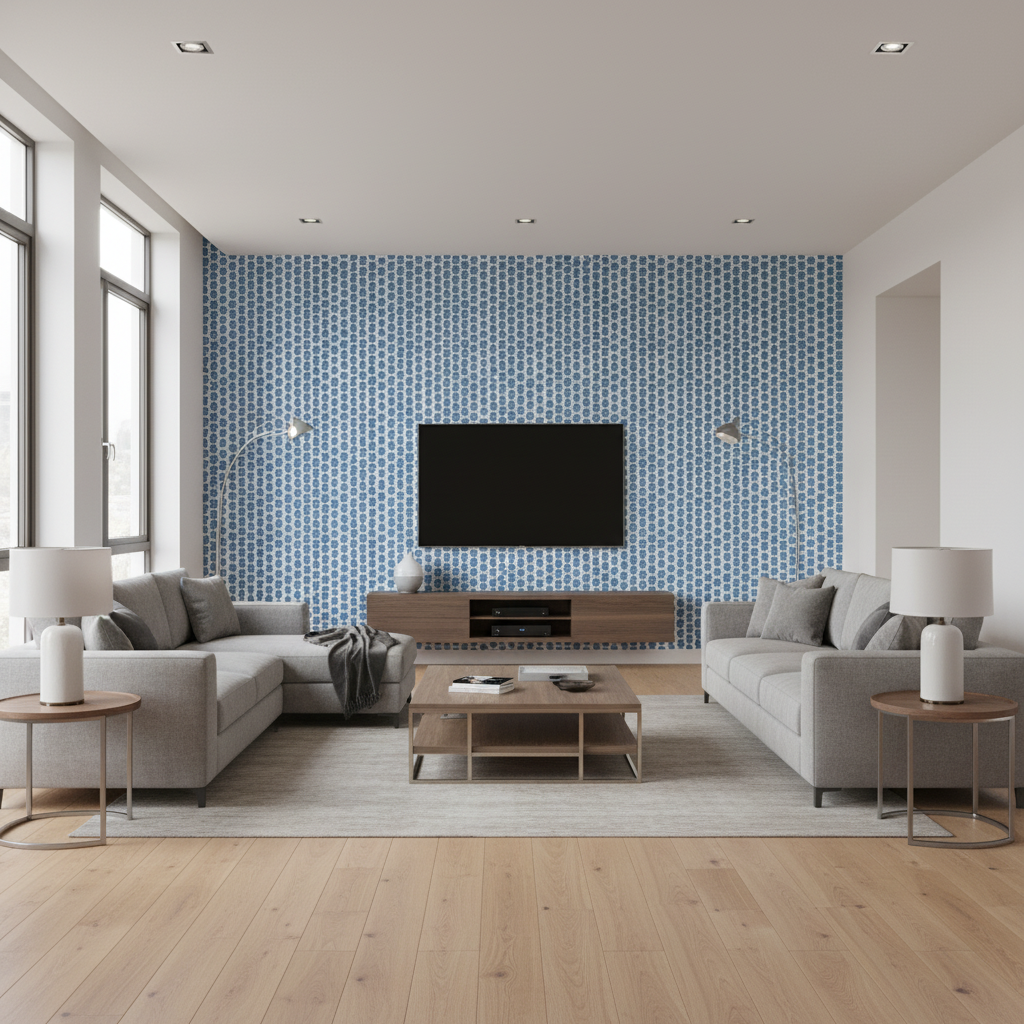 Kaya Ii Blue — Living Room Room Setting
