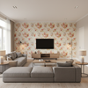 Adelyn Handblock Rose — Living Room Room Setting