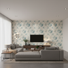 Adelyn Handblock Blue — Living Room Room Setting