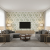 Adelyn Handblock Celadon — Living Room Room Setting
