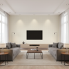 Coombes Sheer Ivory — Living Room Room Setting