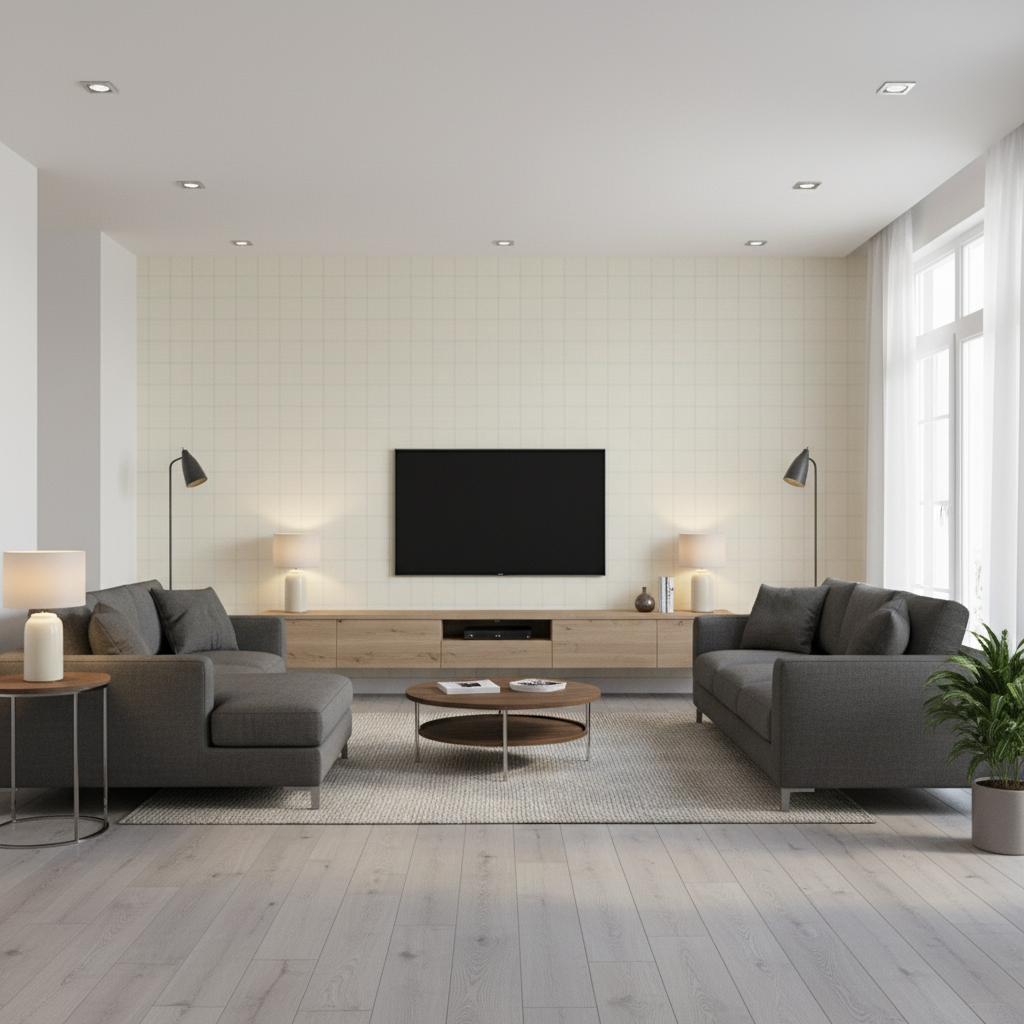 Coombes Sheer ivory — Living Room Room Setting