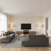Cap Ferrat Stripe Beige — Living Room Room Setting