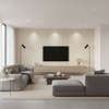 Cap Ferrat Stripe Beige — Living Room Room Setting