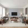 Cap Ferrat Stripe Marine — Living Room Room Setting