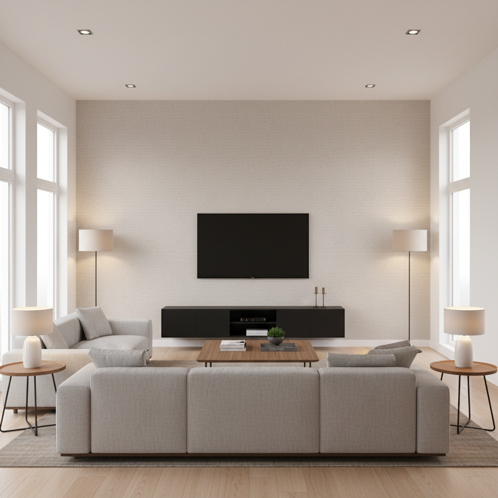 Gemma Velvet Dove — Living Room Room Setting