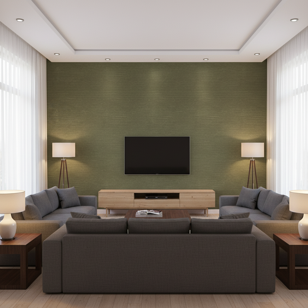 Gemma Velvet olive green — Living Room Room Setting