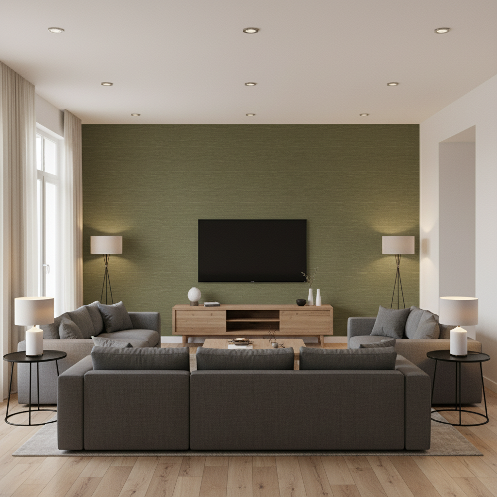 Gemma Velvet olive green — Living Room Room Setting