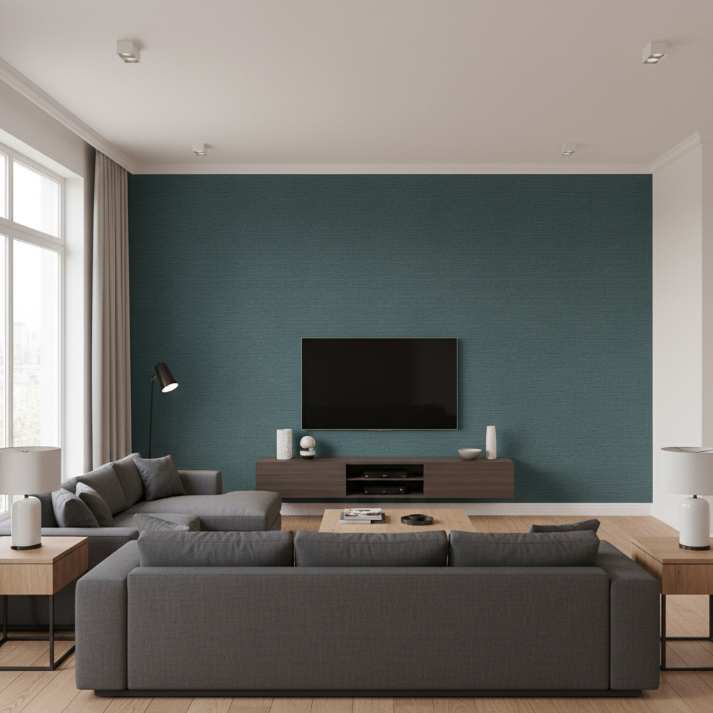 Gemma Velvet Pacific — Living Room Room Setting
