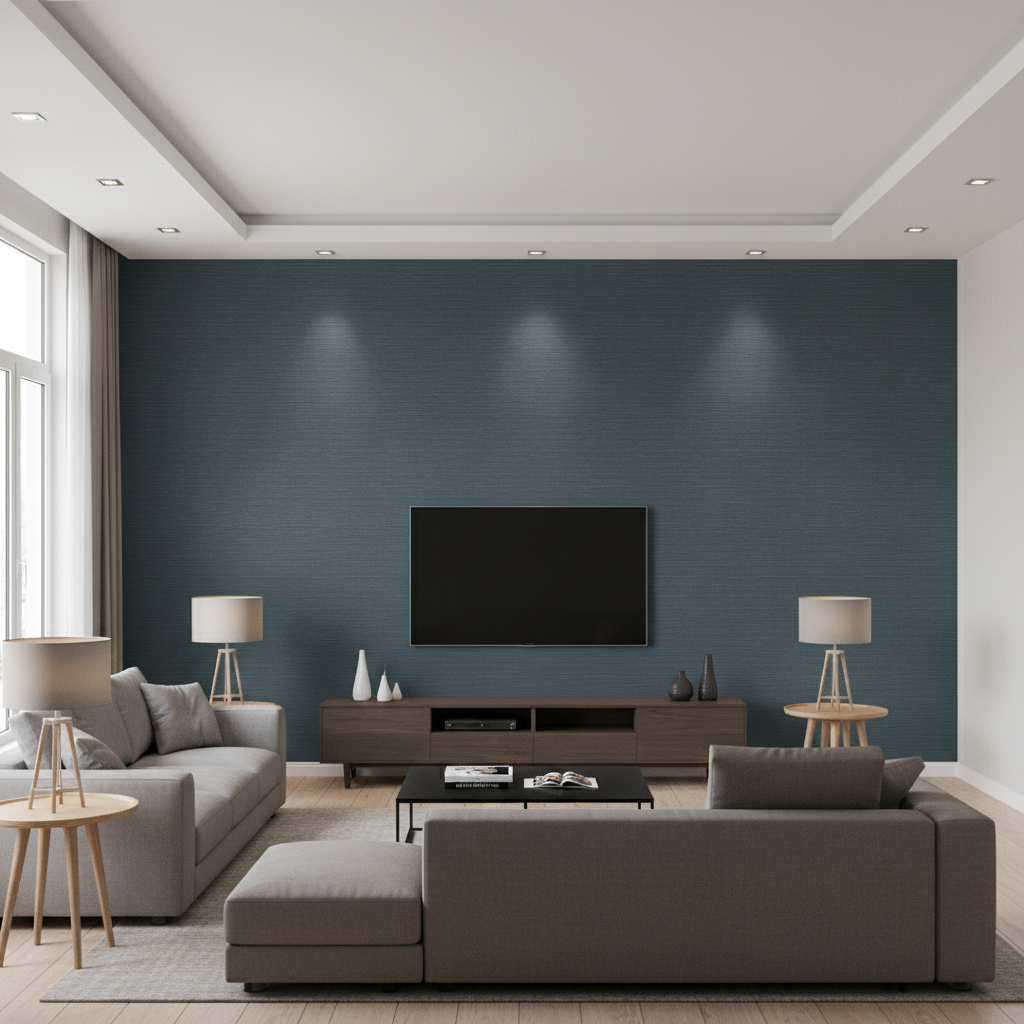 Gemma Velvet Slate — Living Room Room Setting