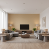 Gemma Velvet Sand — Living Room Room Setting