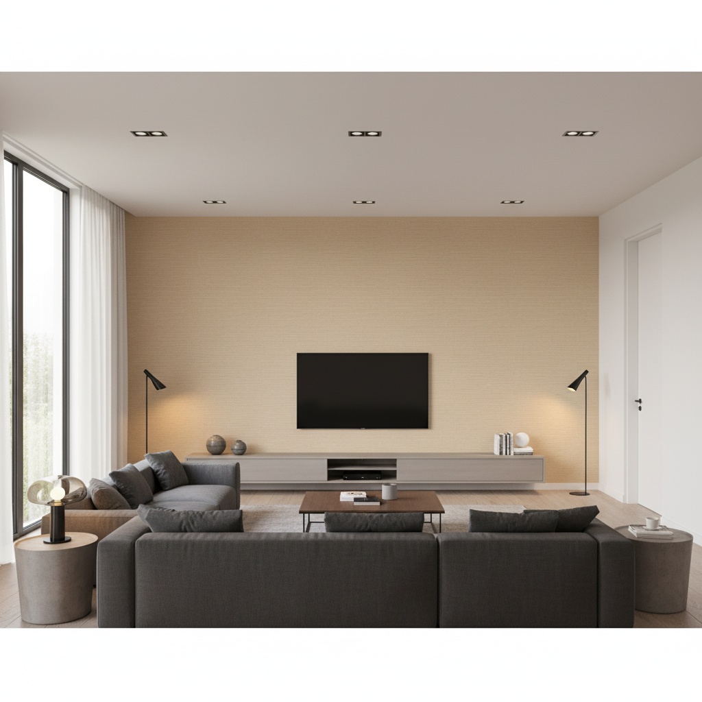 Gemma Velvet Sand — Living Room Room Setting