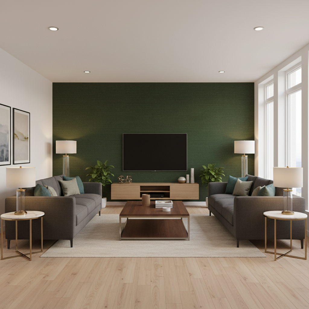 Gemma Velvet Lichen — Living Room Room Setting