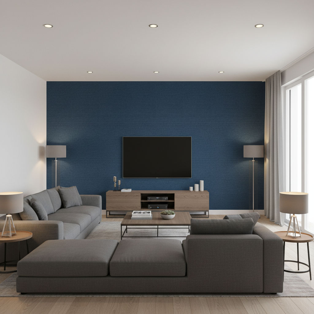 Gemma Velvet Blue — Living Room Room Setting