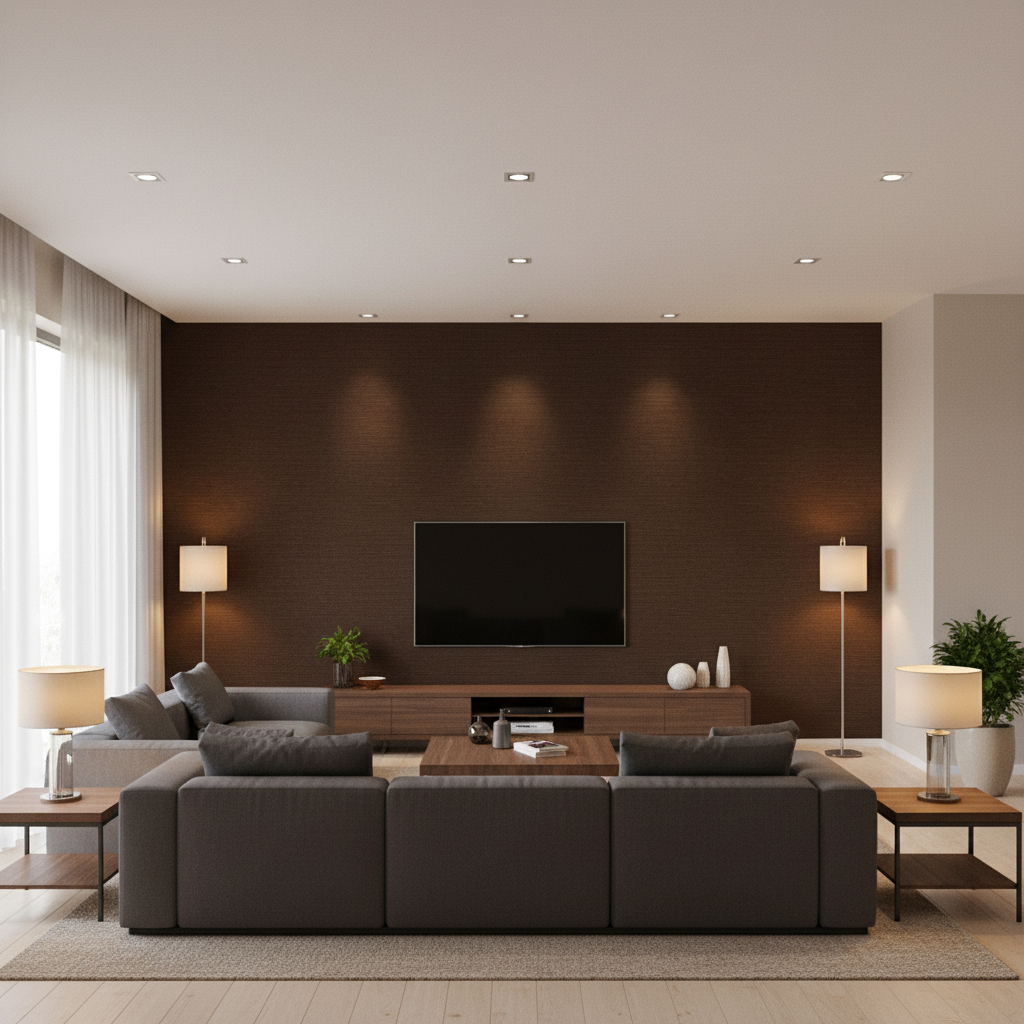 Gemma Velvet Cocoa — Living Room Room Setting