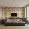 Hollin Print Peacock — Living Room Room Setting