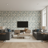 Orford Embroidery Blue/Gold — Living Room Room Setting