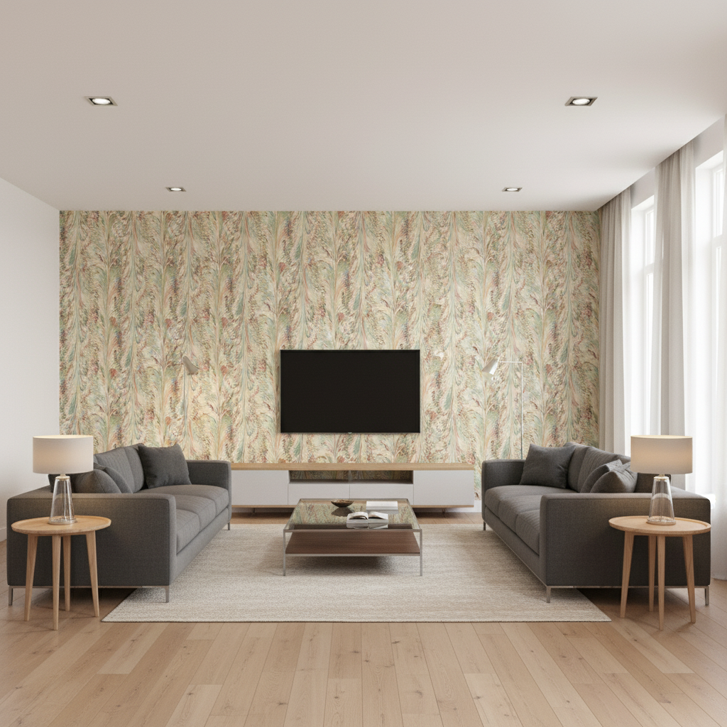 Taplow Print Juniper/Petal — Living Room Room Setting